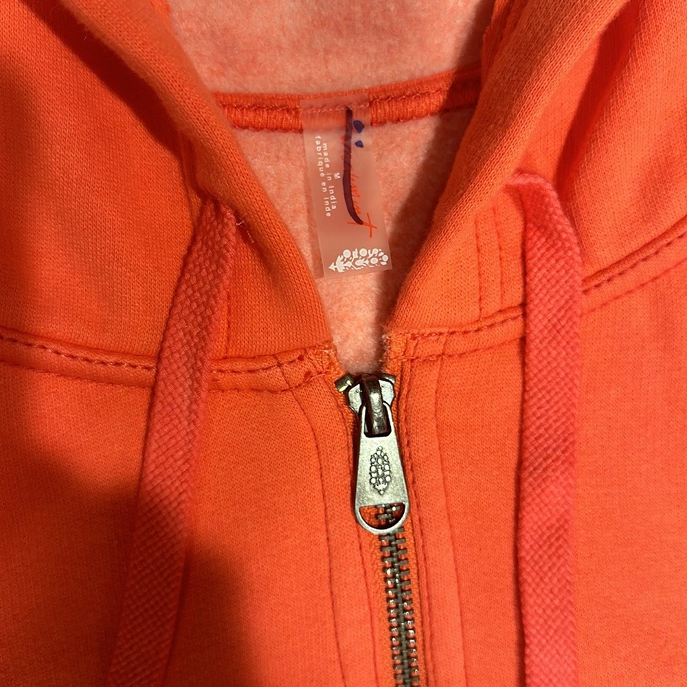 Free People Movement Sideline Zip Up Hoodie Sweatshirt Coral Medium - Picture 3 of 10